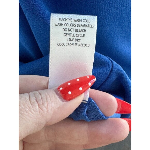 Nordstrom Taylor Bright Blue Ruffle Sleeveless Shift Dress Size 10 NEW! - Picture 6 of 6